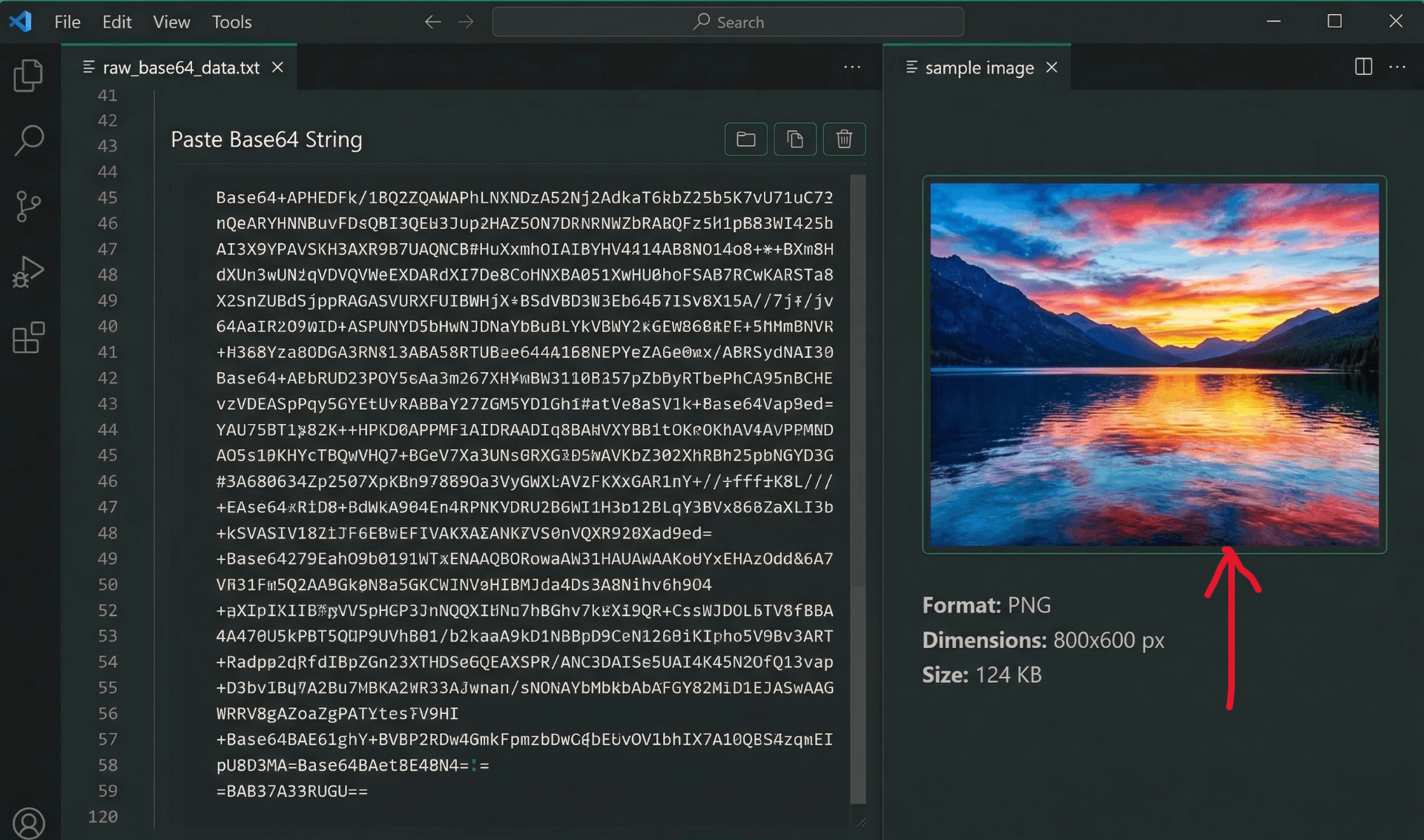 Successfully decoded image preview - result of base64 to jpeg converter