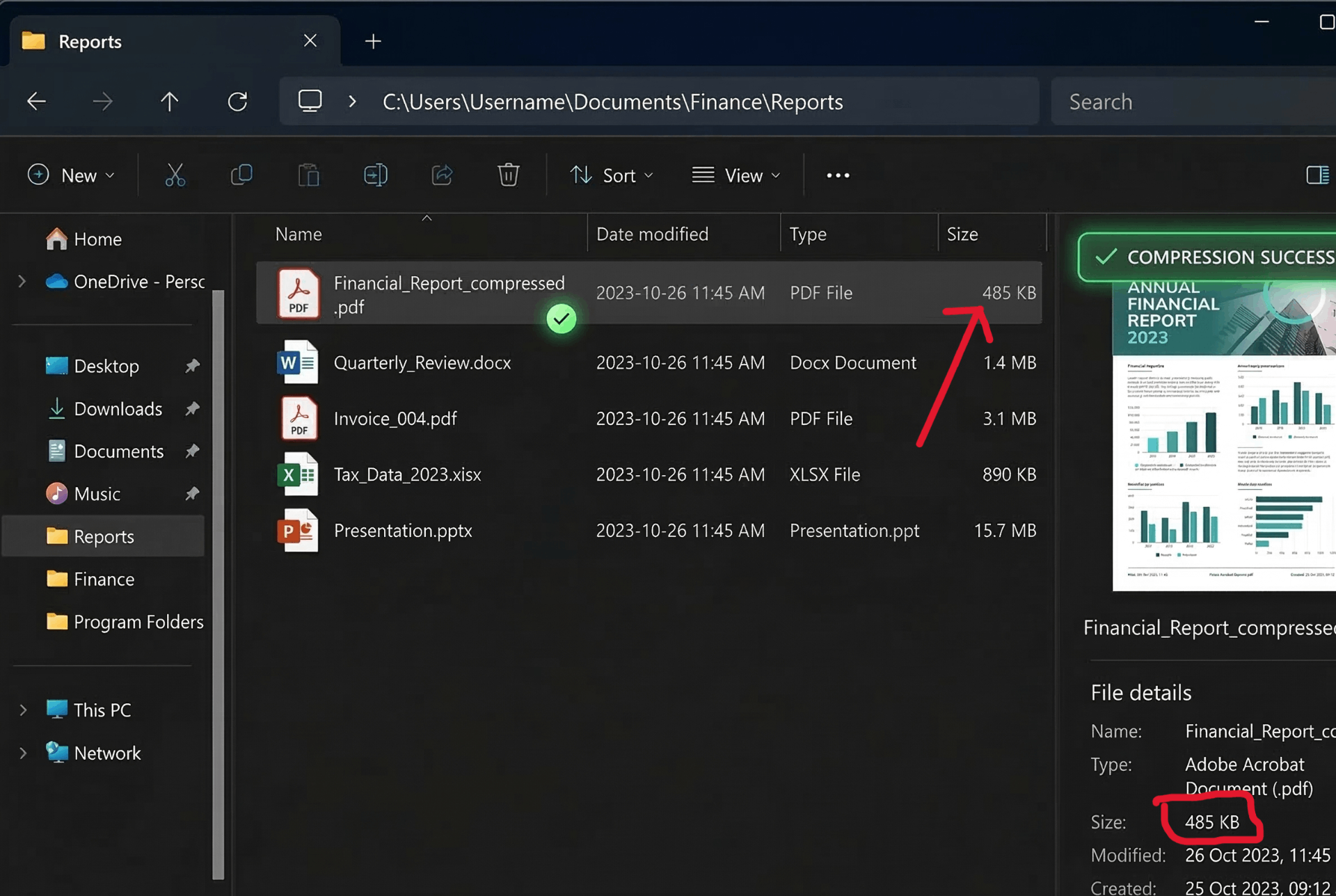 PDF compressed to 98KB using compress pdf to 100kb free without losing quality tool