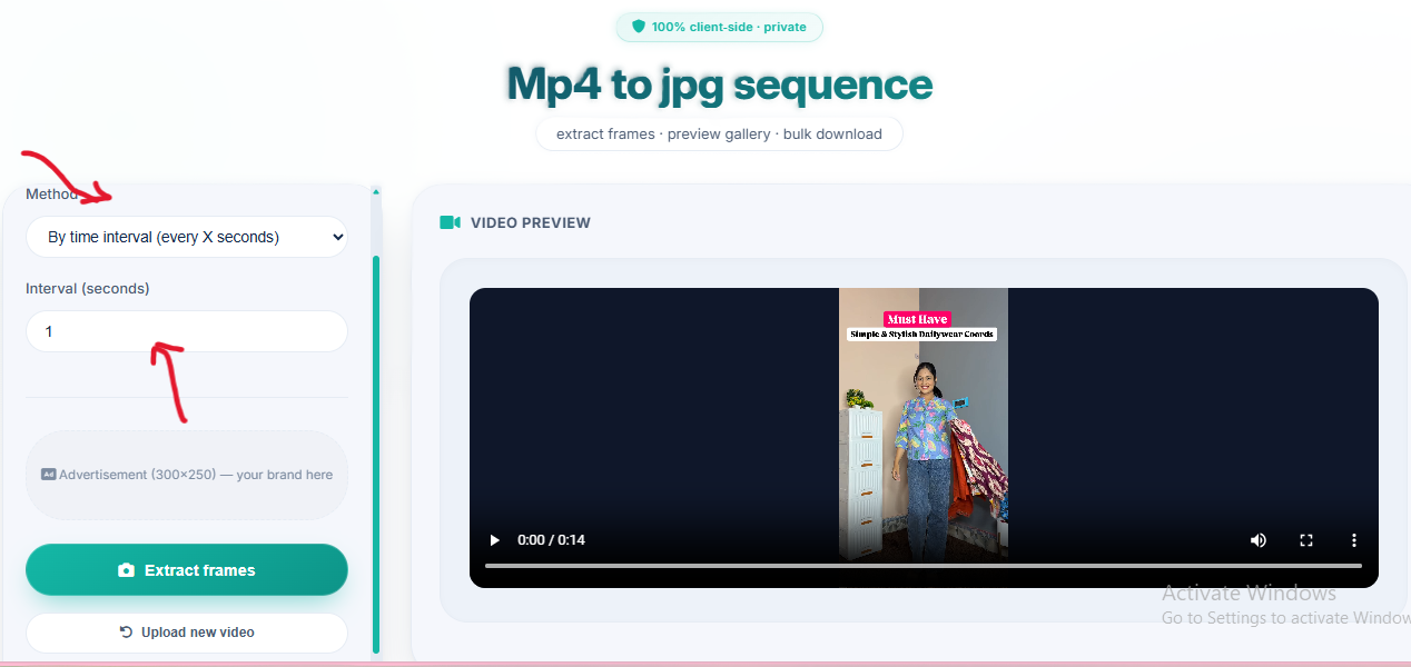 MP4 video file before conversion - using mp4 to jpg sequence converter online tool