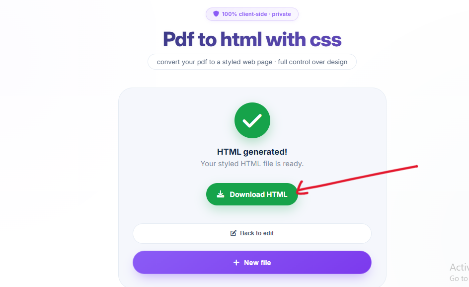 PDF converted to HTML - result of best pdf to html converter online tool