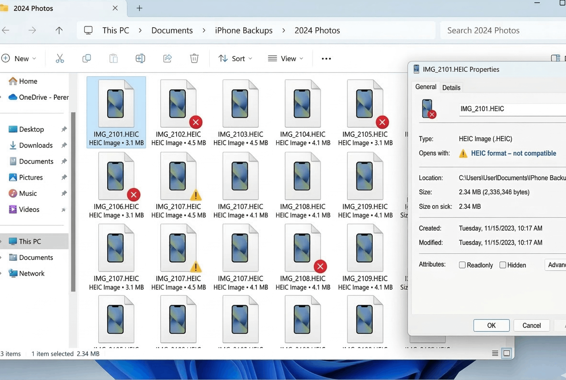 Multiple HEIC files from iPhone before conversion - using heic to jpg converter bulk tool
