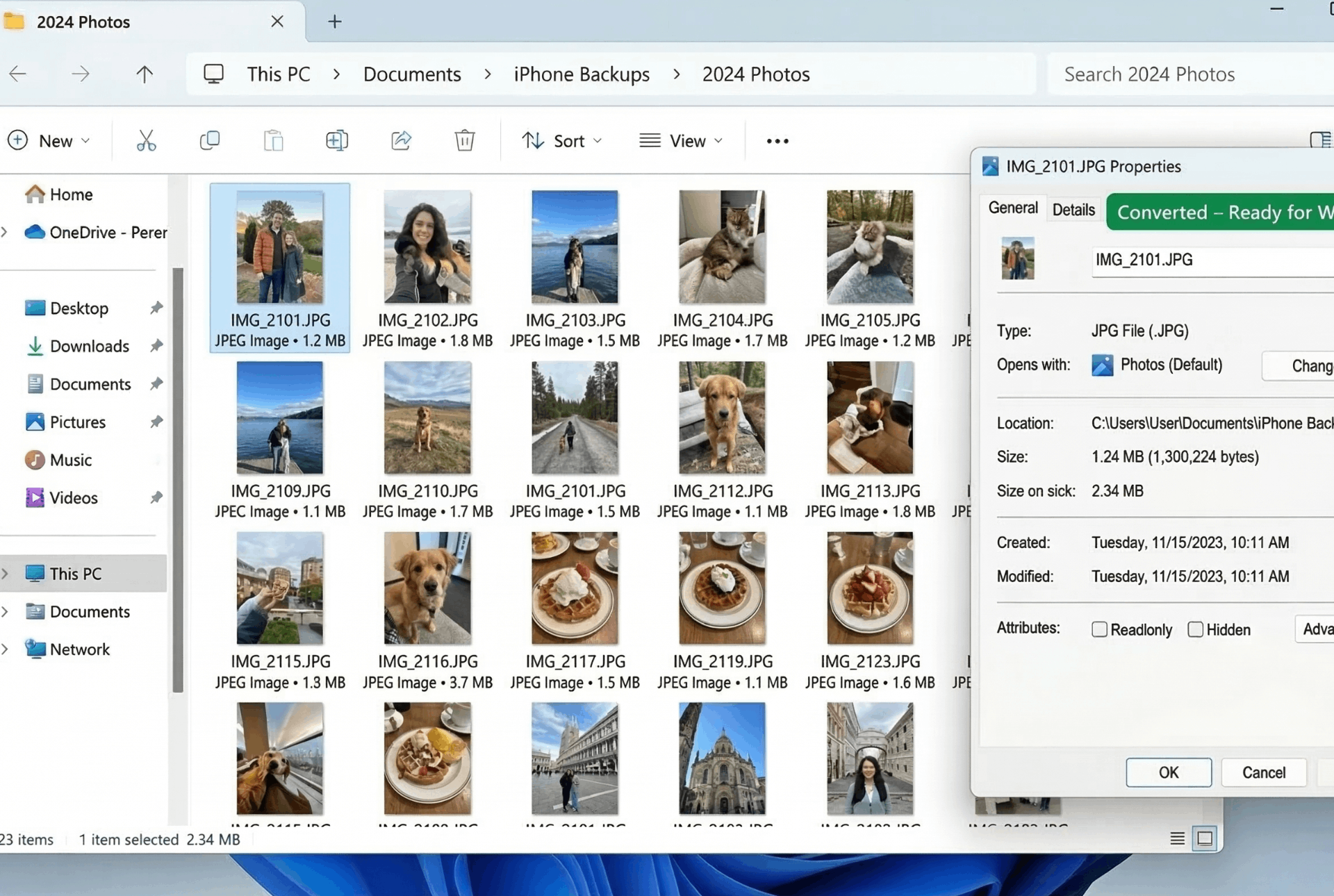 iPhone photos converted to JPG - result of heic to jpg converter online free unlimited tool
