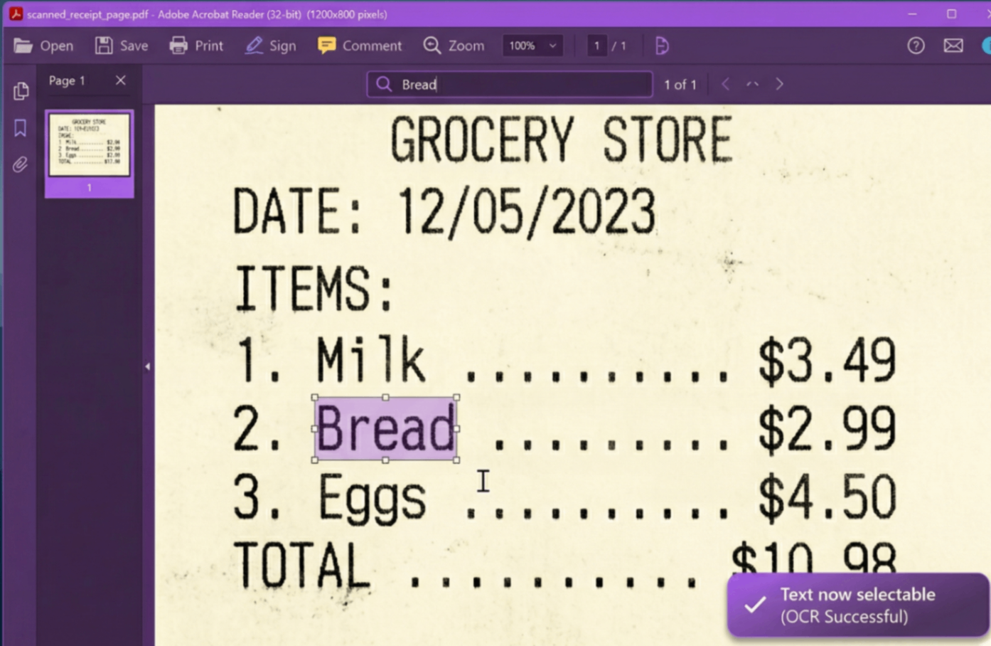 PDF made searchable with OCR - result of pdf to searchable pdf no limit tool