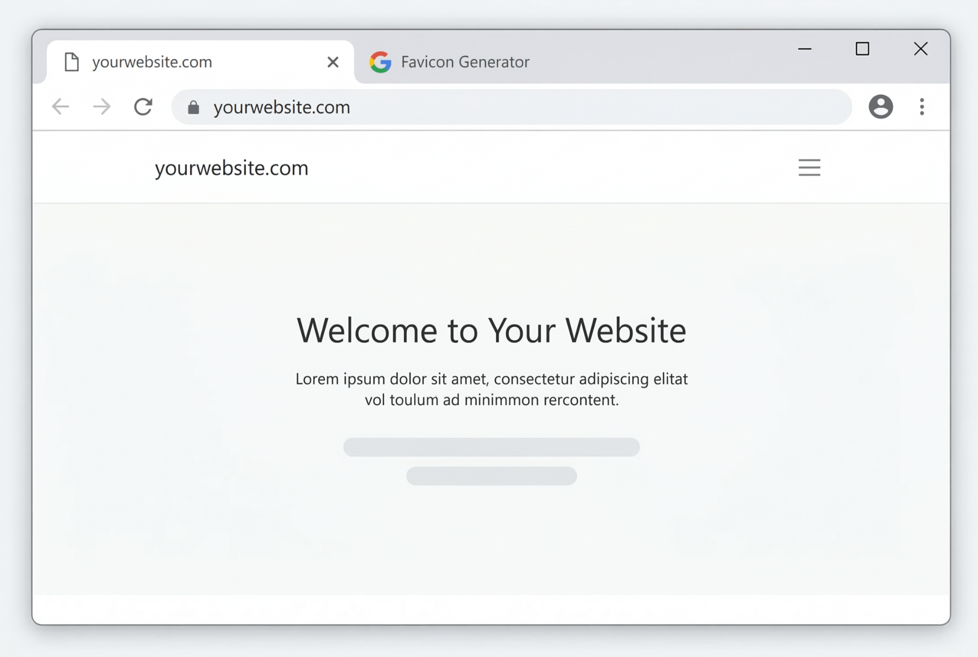 Browser tab with missing favicon - before using favicon generator from text tool