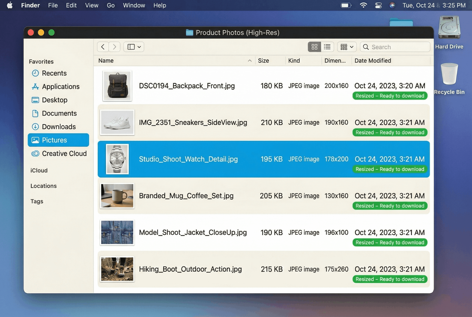 Images resized to exact dimensions - result of resize multiple images online free tool