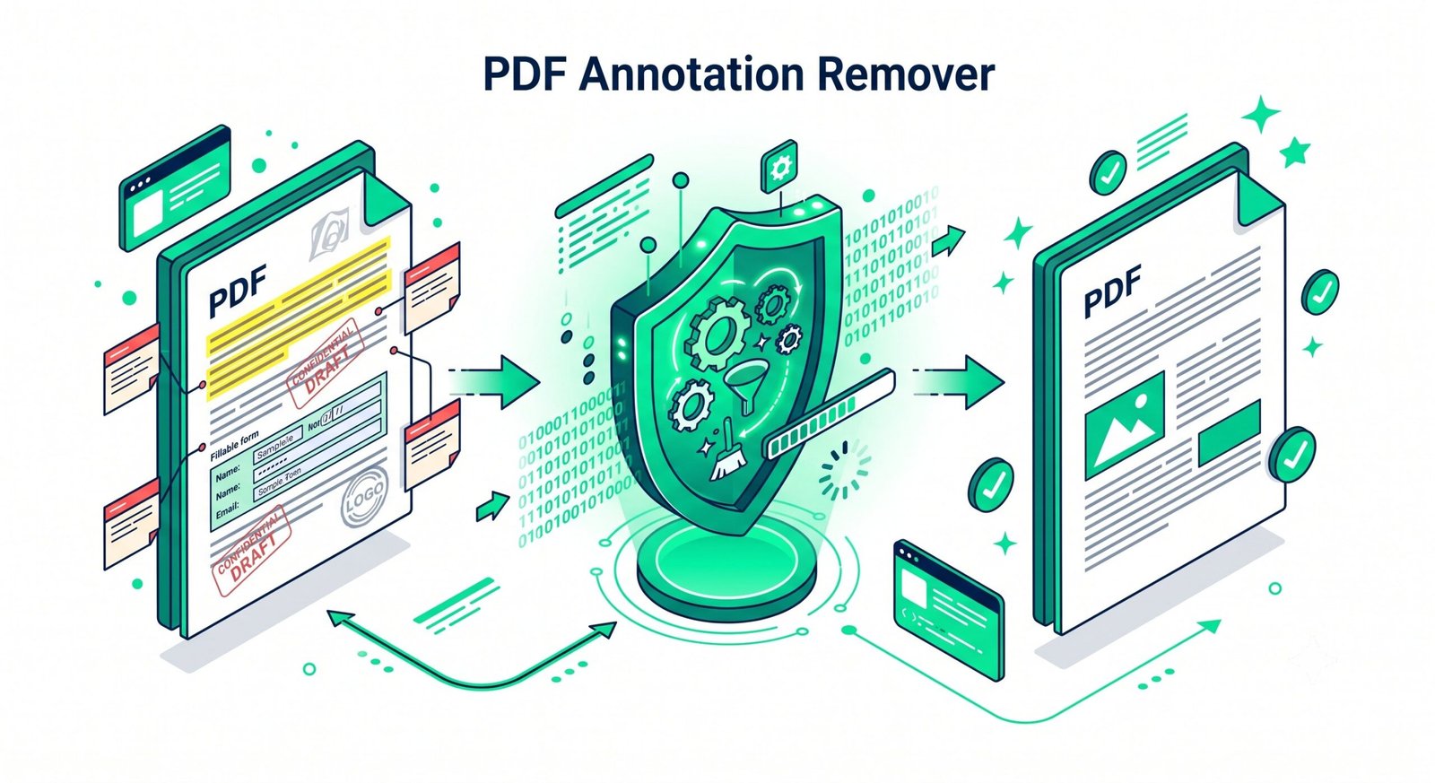 PDF annotation remover step by step diagram workflow