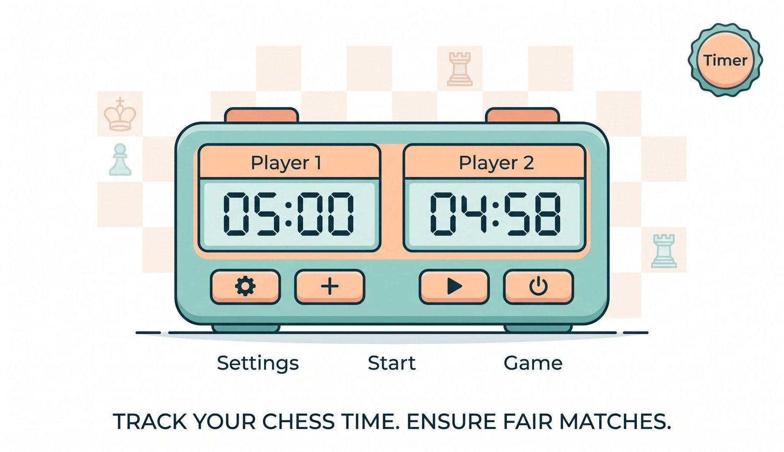 mobile view of the free chess timer online tool