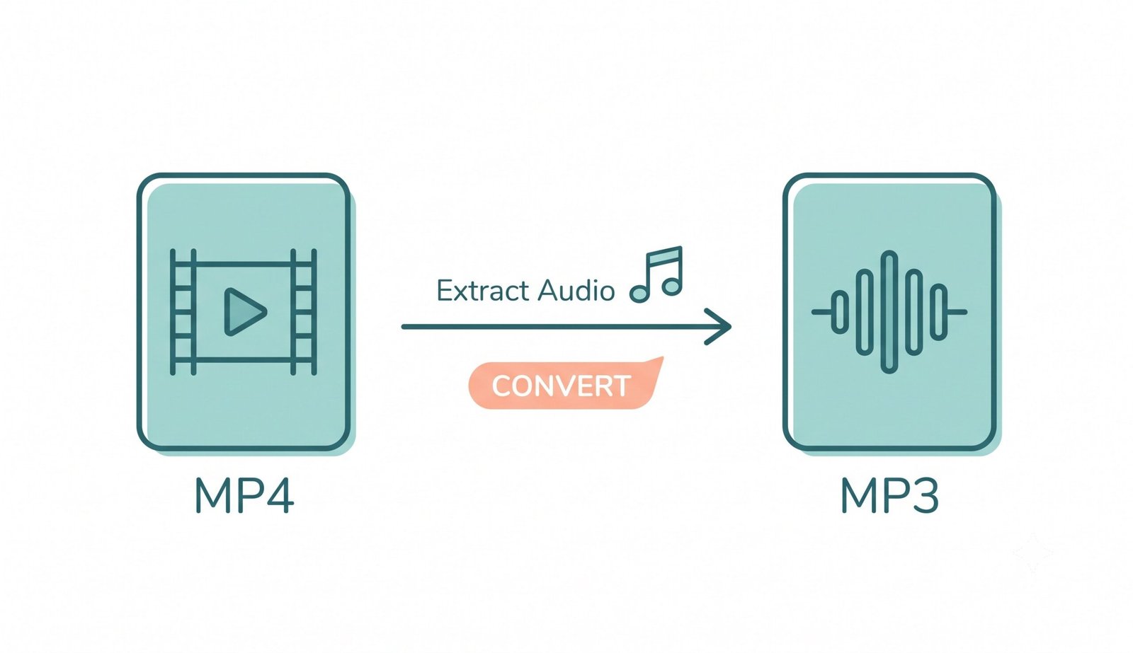 Simple illustration showing convert MP4 to MP3 – extract audio from video to MP3 format
