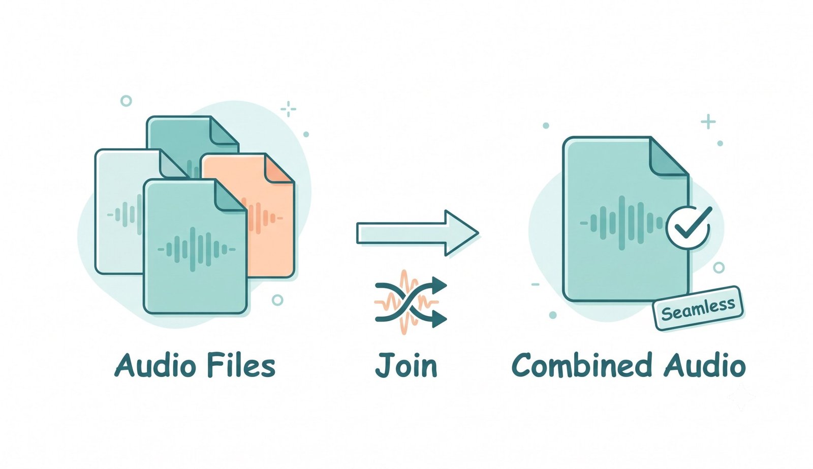Simple illustration showing online audio joiner – merge multiple audio files into one seamlessly
