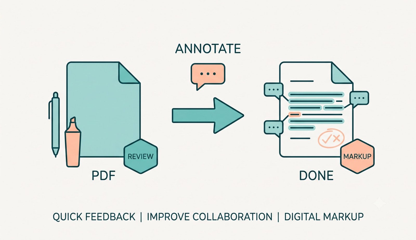 Simple illustration showing how to annotate PDF online easily with highlights, text, and drawings